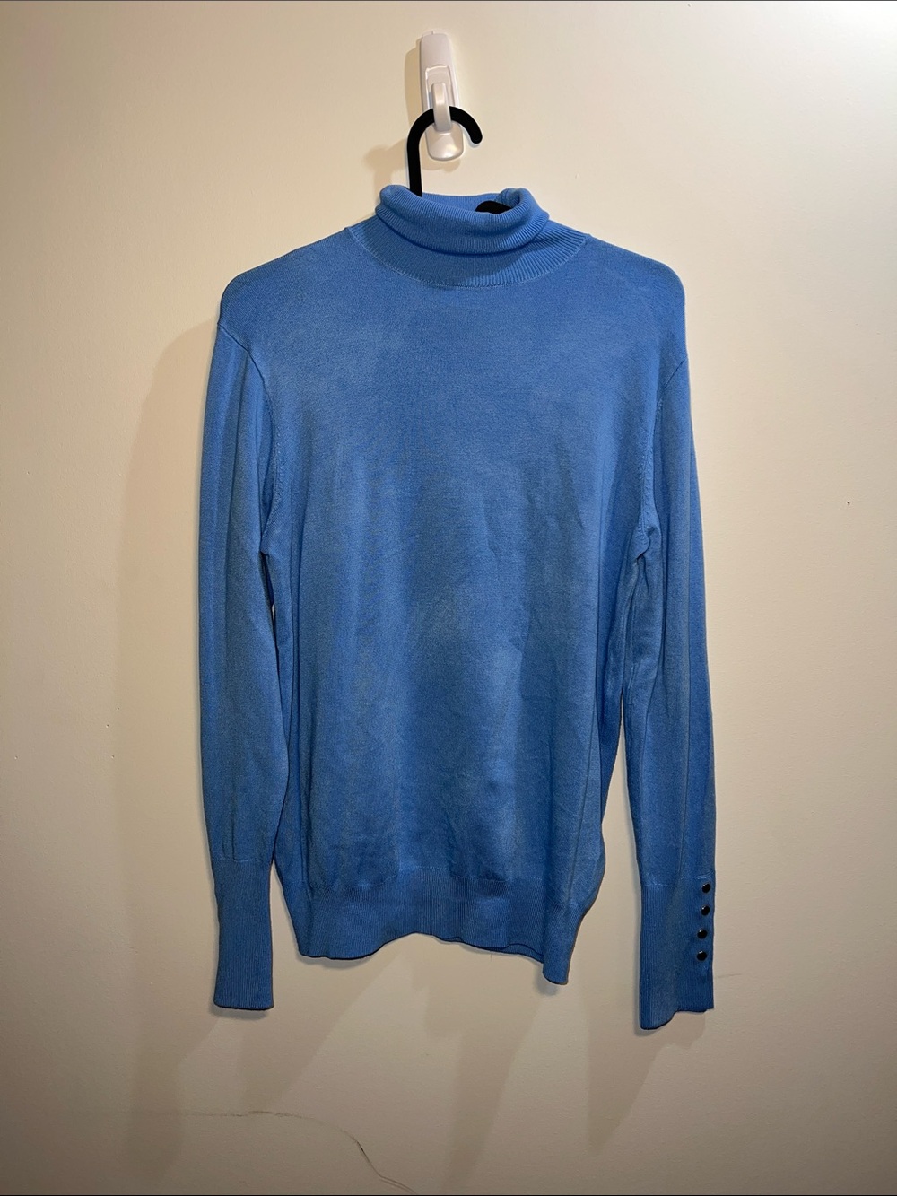 Zara Light Blue Men's Turtleneck Sweater with Cuff Buttons